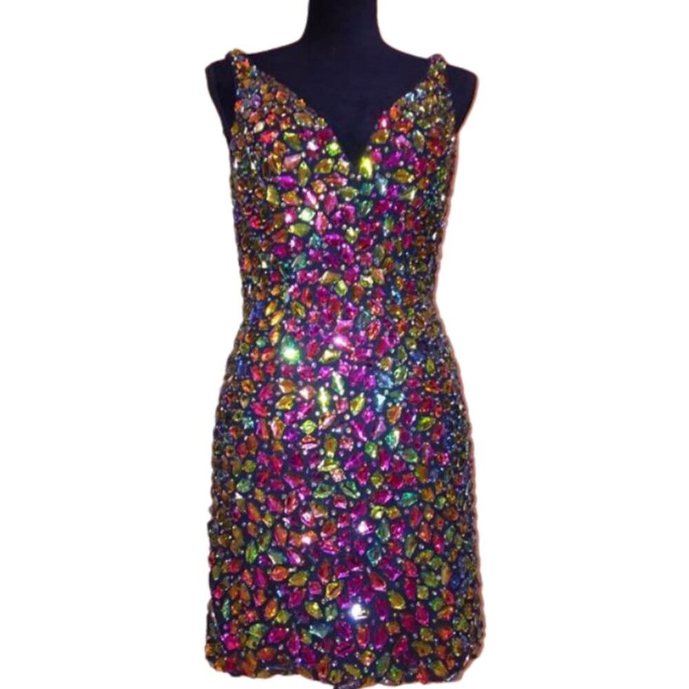 🎆Luxury Couture Designer Crystals Beaded Runway Glamorous Cocktail Party Dress
